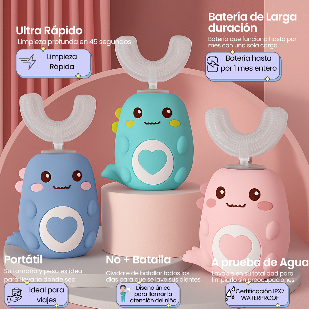 BRUSHTECH U-BRUSH KIDS™-Dientes Perfectos al instante + Bucal de regalo